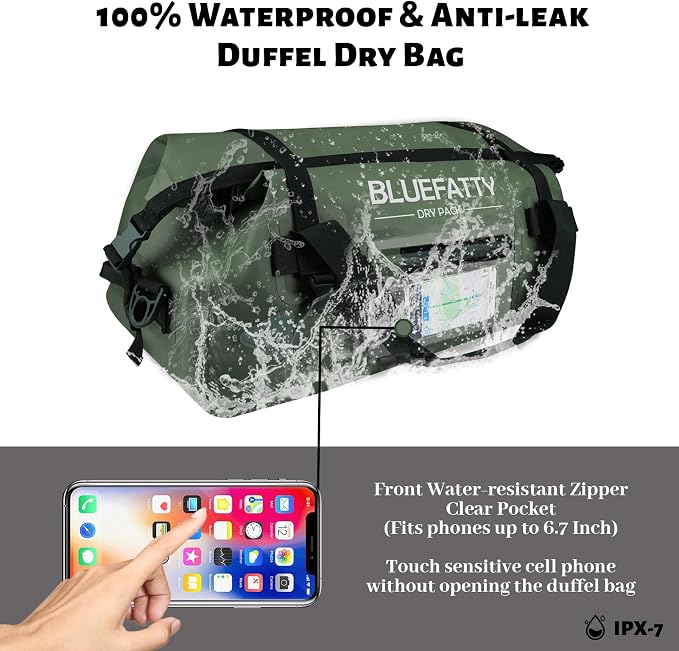 Waterproof Motorcycle Duffel Bag Roll Top Dry Duffel Bag - Image 2