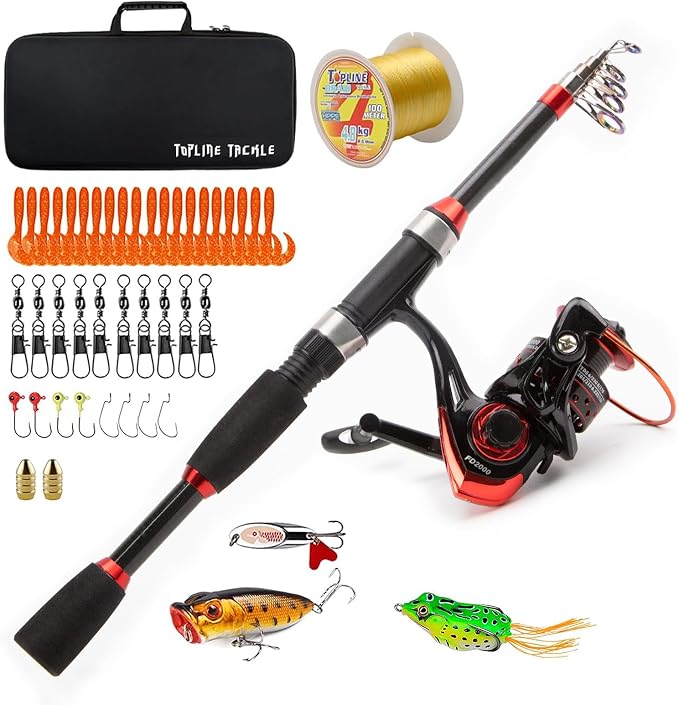 Collapsible Fishing Rod and Reel Combo, BalanZze Telescopic Fishing Rod by ToplineTackle