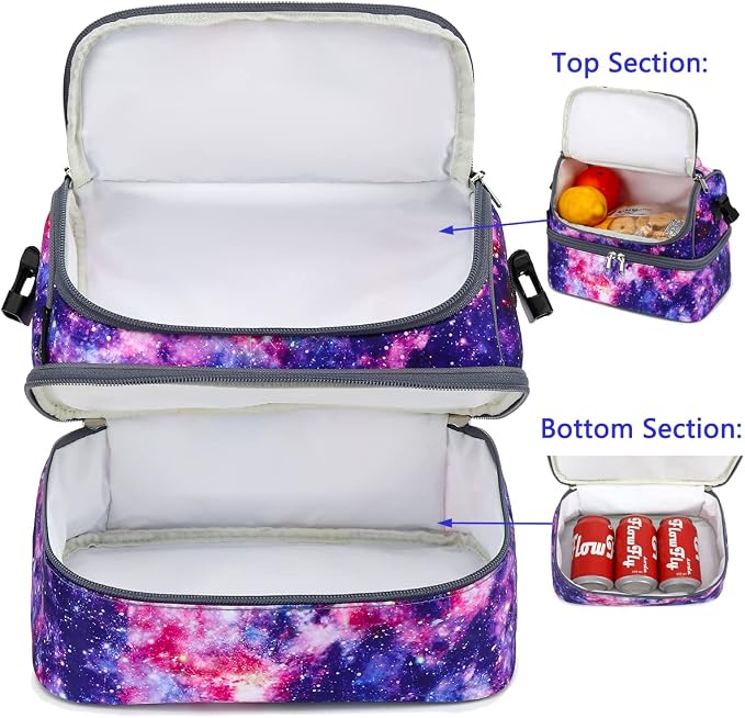 FlowFly Double Decker Cooler Insulated Lunch Bag Large Tote - Image 4
