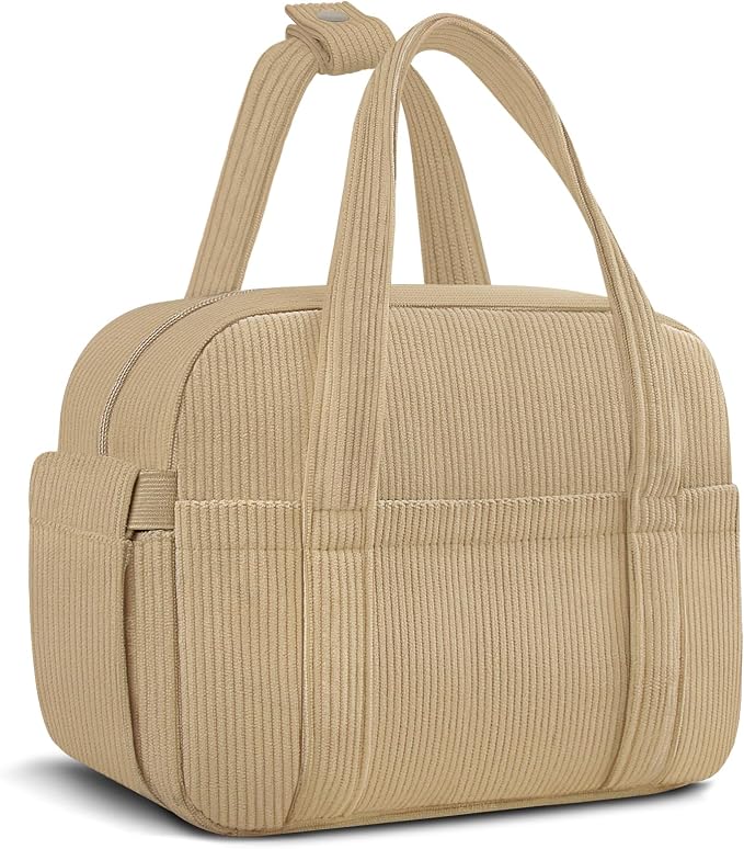 Corduroy Lunch Box Lunch Bag for Women Men, Cute Strawberry Small Insulated by KUBYA