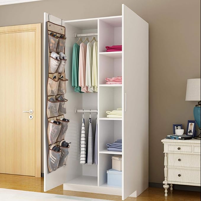 KEEPJOY Over The Door Shoe Organizer, Hanging Shoe Organizer 12 Mesh Pockets - Image 6