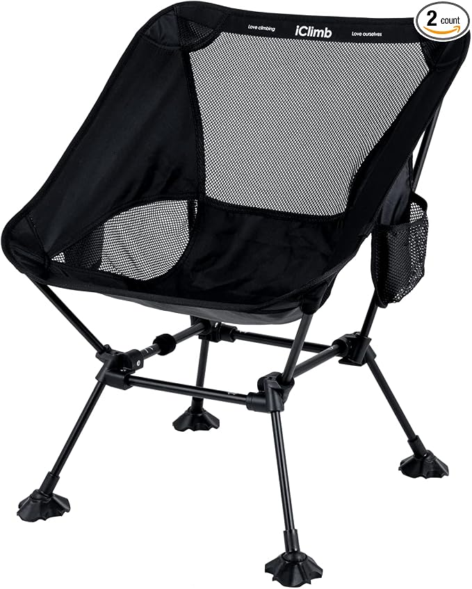 iClimb Ultralight Compact Camping Folding Beach Chair by iClimb
