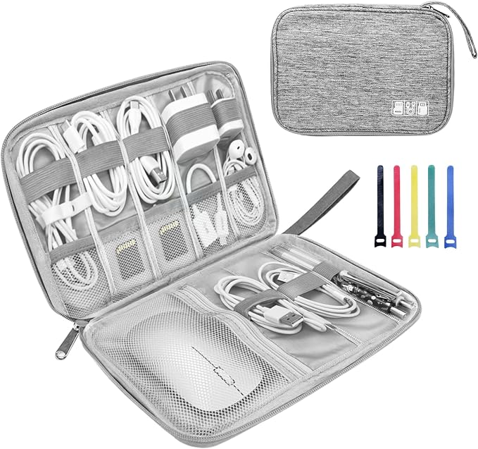 Electronics Organizer Travel Case, Electronic Accessories Storage Bag, Portable by Lcsmaokin