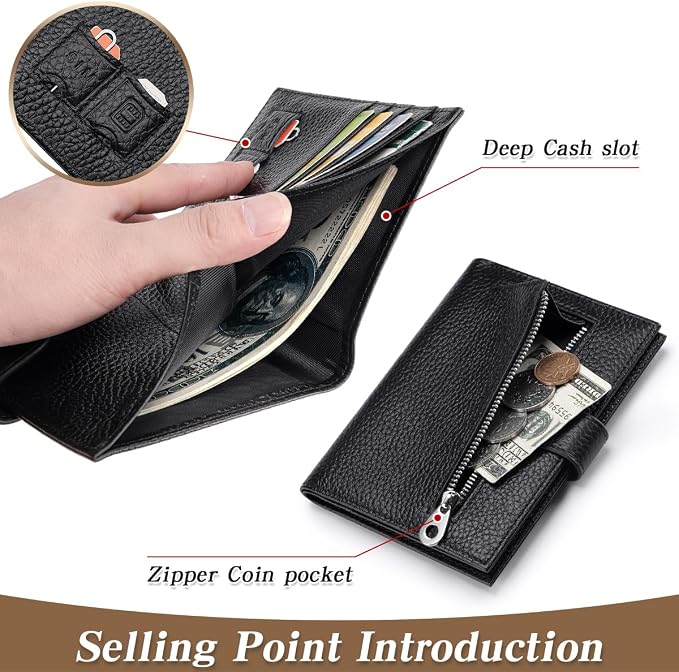 Passport Holder for Travel Women RFID Blocking Genuine Leather Passport Wallet - Image 3