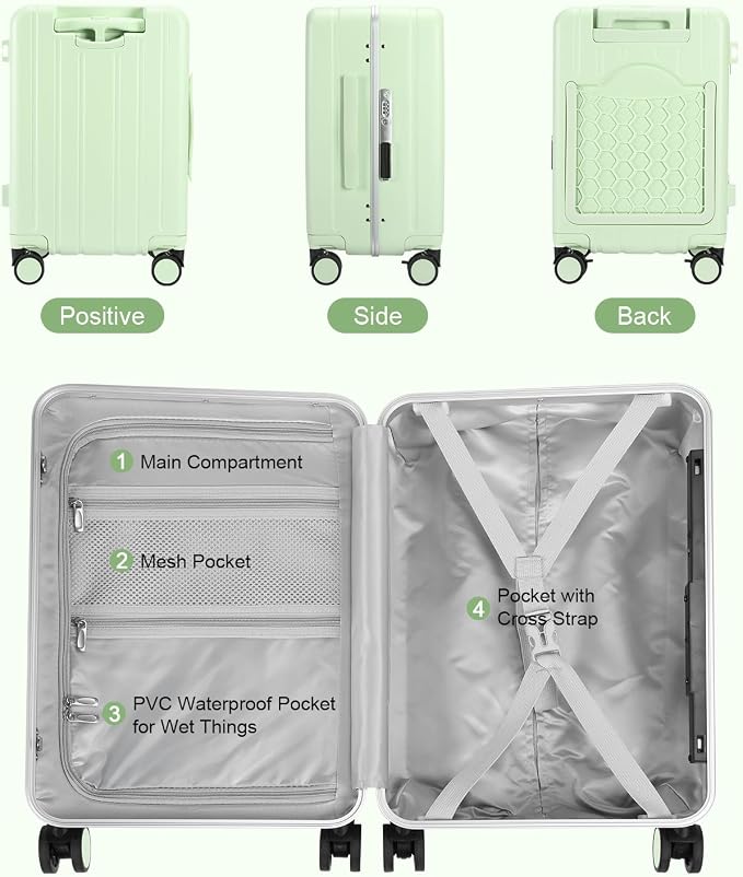 MRPLUM Carry On Luggage Double Handle Suitcase - Image 4