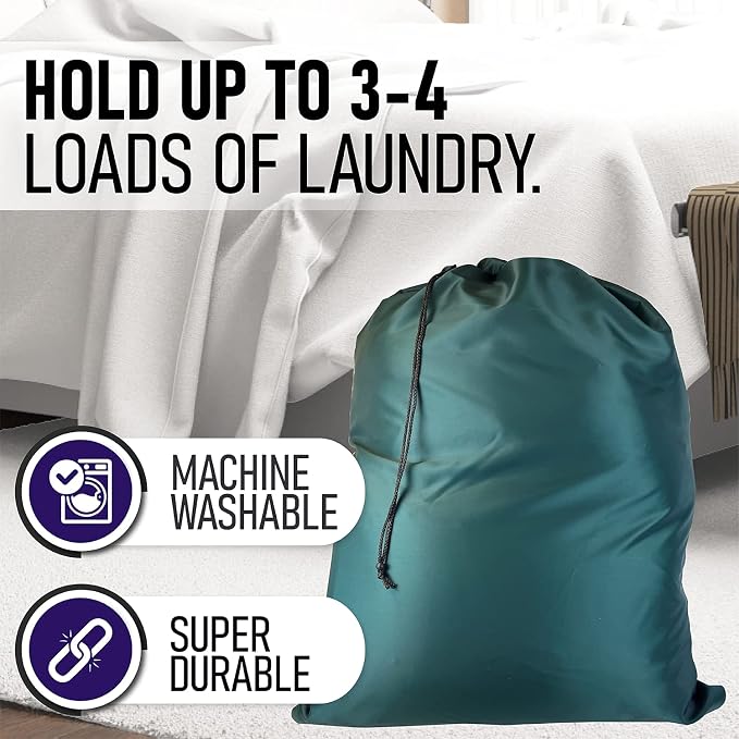 Laundry Bag with Locking Closure Drawstring – Extra Large Heavy Duty 100% Nylon - Image 7