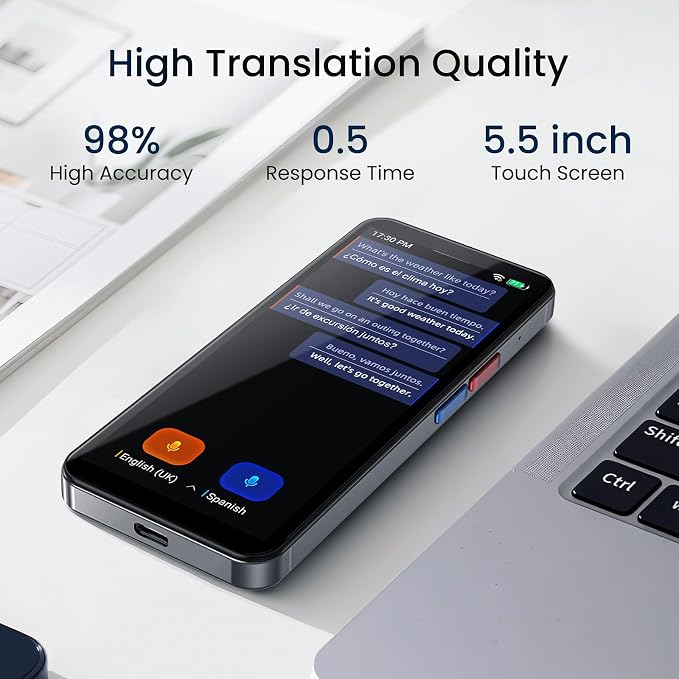 Language Translator Device, 5.5" High-end Upgraded Ai Translator No WiFi Needed - Image 3