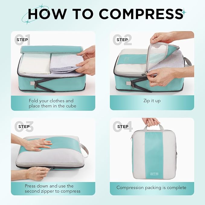 8 Set Compression Packing Cubes - Image 3