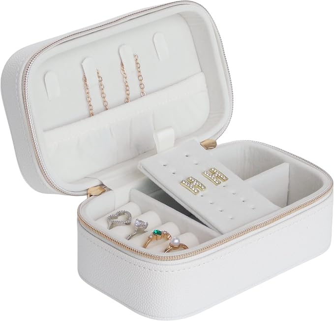 Small Jewelry Travel Case For Womens Small Rectangle PU Leather Jewelry Box by Betvivsmalltraveljewelrycase