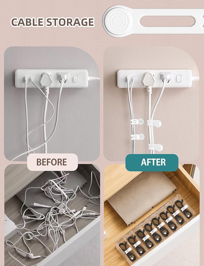 Magnetic Cord Ties Organizers, Kanemc Silicone Cable Tie Cord Wrap Reusable - Image 3