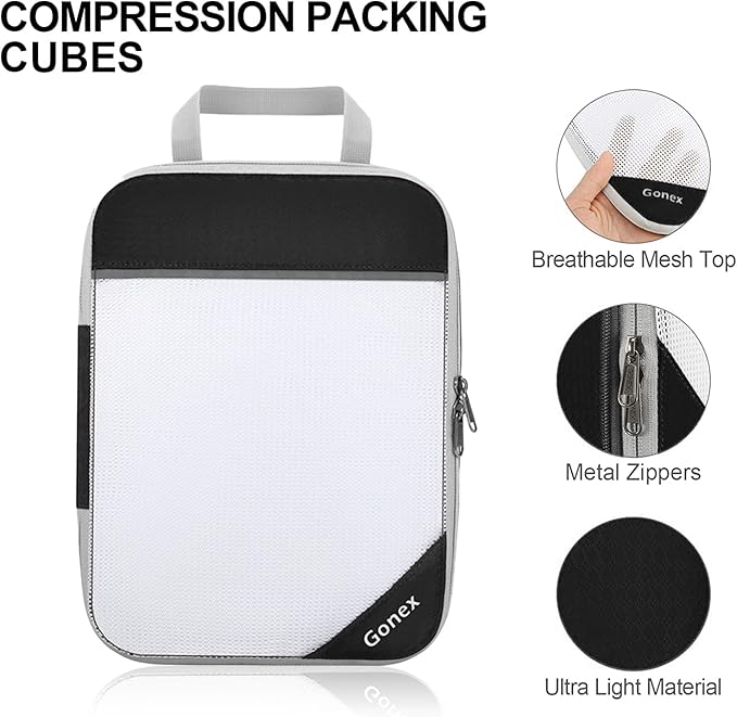 Compression Packing Cubes, Gonex Extensible Storage Mesh Bags Organizers - Image 4