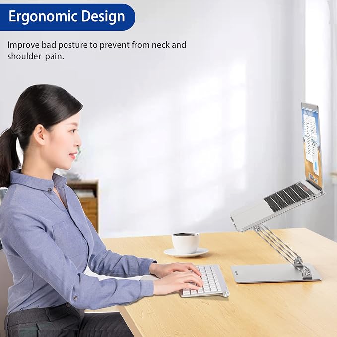 BESIGN LS10 Aluminum Laptop Stand, Ergonomic Adjustable Notebook Stand - Image 3