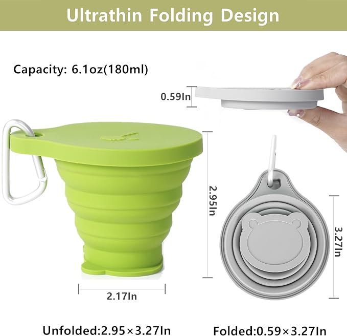 IYYI Collapsible Cup for Traveling, Silicone Foldable Cup, Camping Mug - Image 4