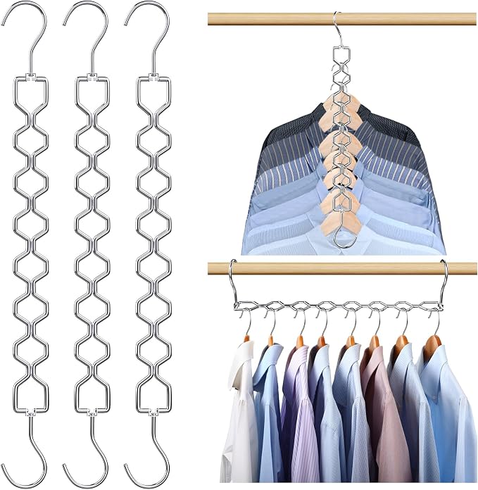 3 Pack Space Saving Hangers for Clothes, Heavy Duty 30Lbs Capacity Magic by Besslly