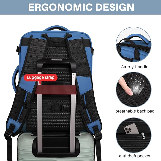 Travel Backpack Carry On Flight Approved, Lightweight Large Travel Backpack - Image 6