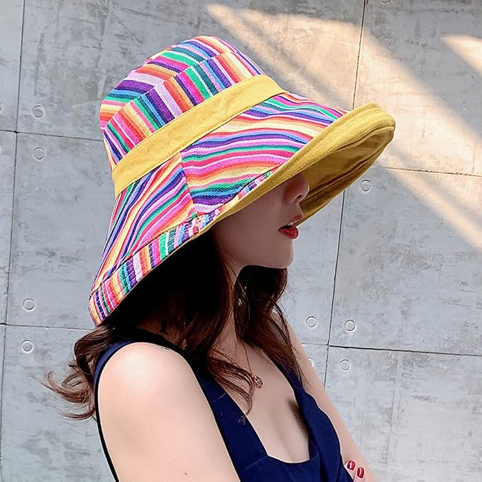 Women Wide Brim Sun Hats Metal Wired Edge Summer UV Protection Beach Fishing Hat - Image 3
