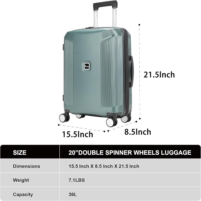 Luggage Sets 2 Piece, 20/28 Inch Lightweight Expandable PC Hardside Durable - Image 8