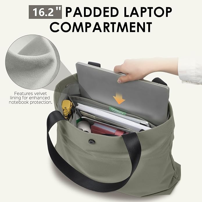 SIMTOP Tote Bag for Women with Magnetic Pocket Water Resistant Polyester 16.2" - Image 5