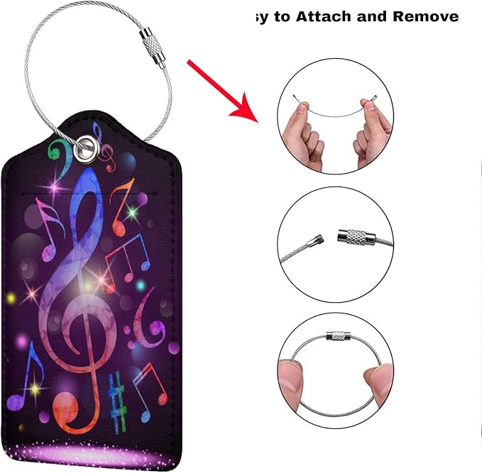 Set of 2 Music Note Luggage Tags - Image 3