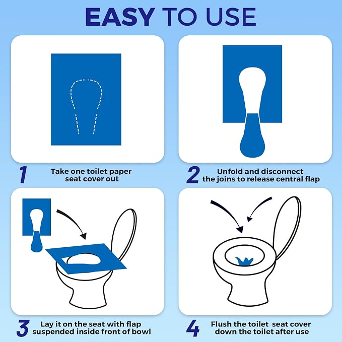 YGDZ Toilet Seat Covers Disposable, XL Flushable Toilet Seat Covers Travel - Image 7