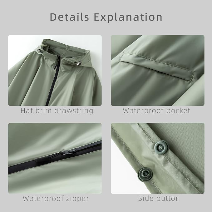 Cloak raincoat Unisex poncho Adult hooded men and women - Image 4
