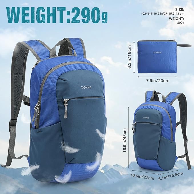 G4Free Packable Hiking Backpack 20L Lightweight Foldable Travel Daypack - Image 6