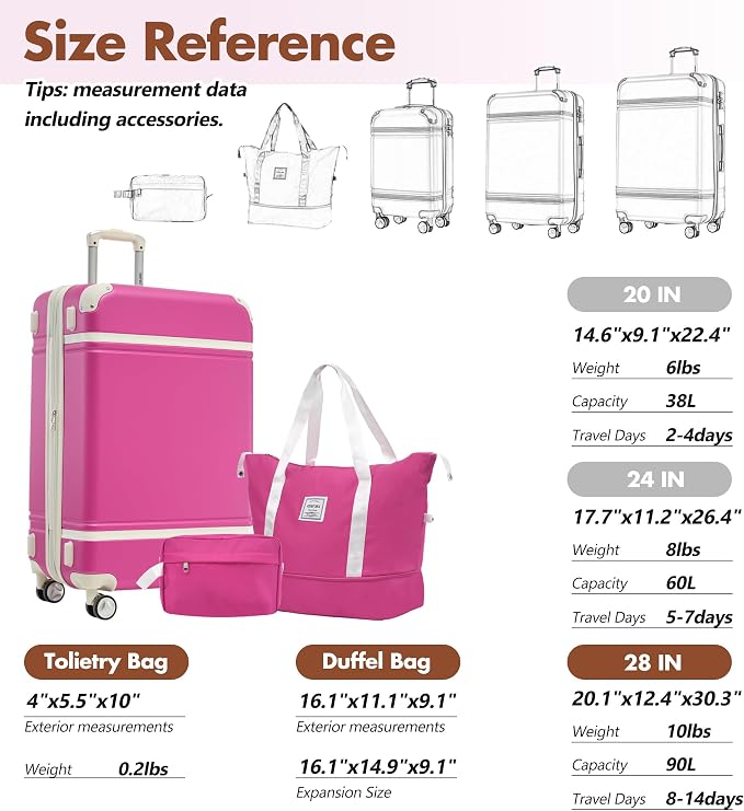 Merax Suitcase Set 28 inches Expandable Luggage - Image 2