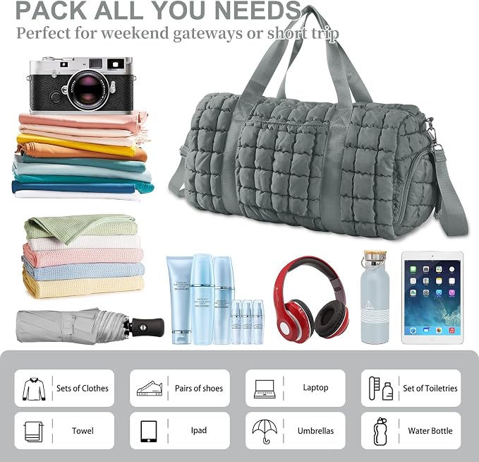 Quilted Travel Duffle Bag Gym Bag - Image 5