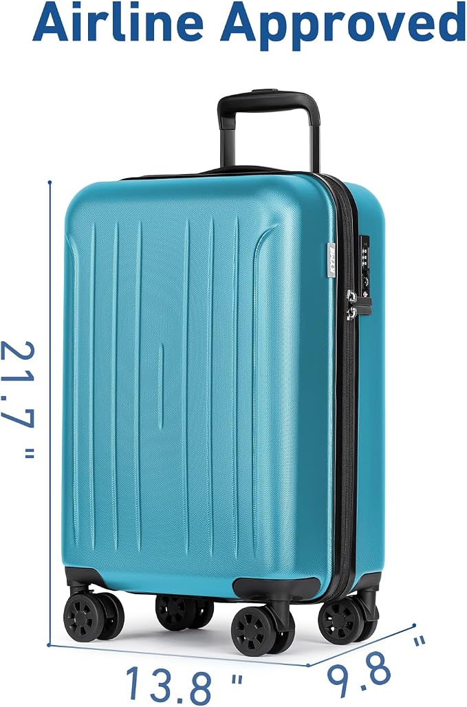 KYME Suitcase Hardshell With Double Spinner Wheels, PC+ABS TSA Lock Travel - Image 3