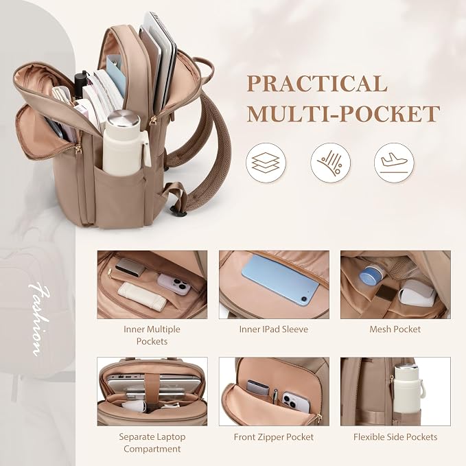 Travel Backpack for Women Personal Carry On Bag Business Weekender Hiking - Image 2