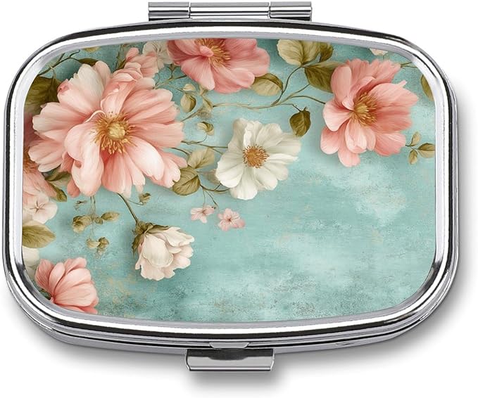 Metal 2 Compartment Pill Organizer Travel Friendly Portable Compact Pill Box by Unknown
