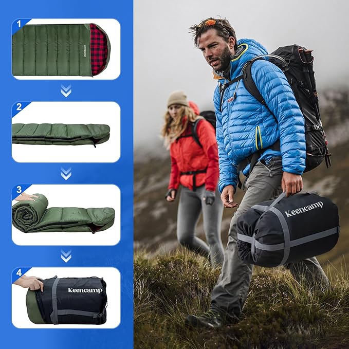 0 Degree Sleeping Bag Cotton Flannel Winter Cold Weather - Image 7