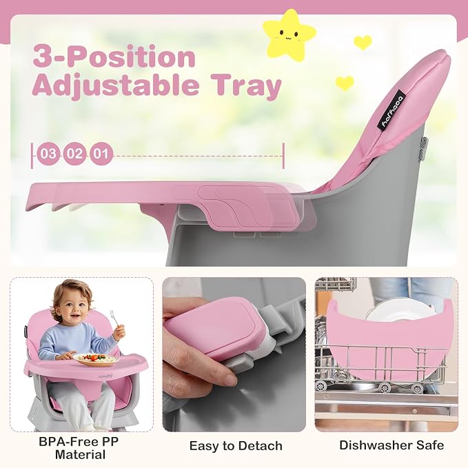 BABY JOY 16 in 1 High Chair, Convertible Baby Highchair - Image 7