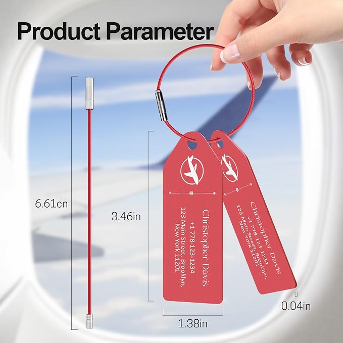 4 PCS Personalized Metal Luggage Tag – Personalized Engraved Suitcase Tag - Image 2