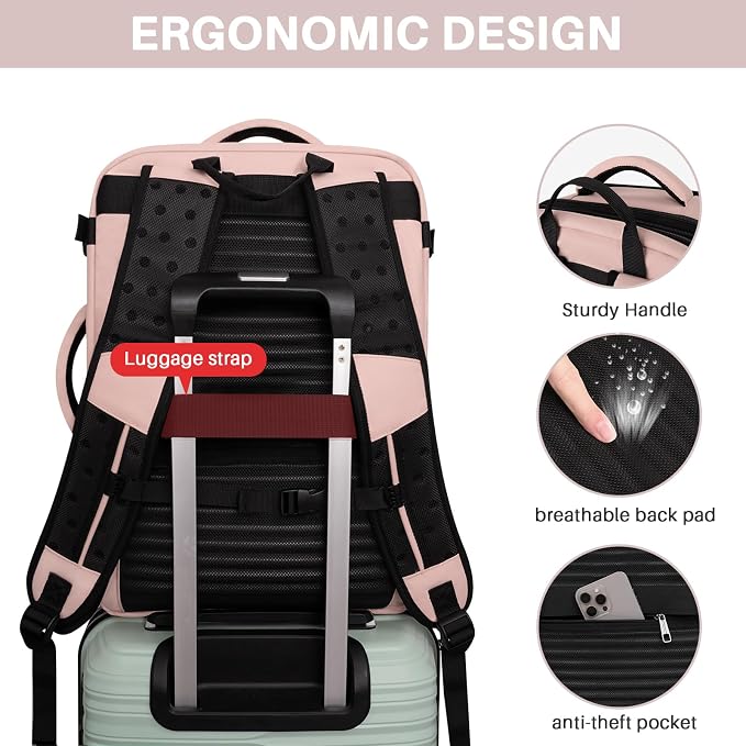 Travel Backpack Carry On Flight Approved, Lightweight Large Travel Backpack - Image 6