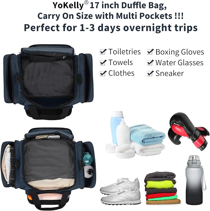 Small Duffel Bag 17 inch Carry On Weekender Bag - Image 3