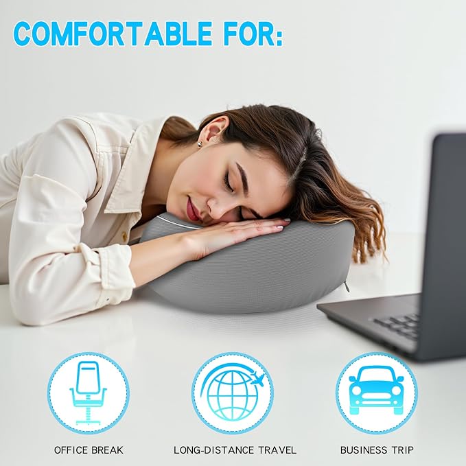 Adjustable Memory Foam Grey U-Shaped Travel Pillow - Image 4