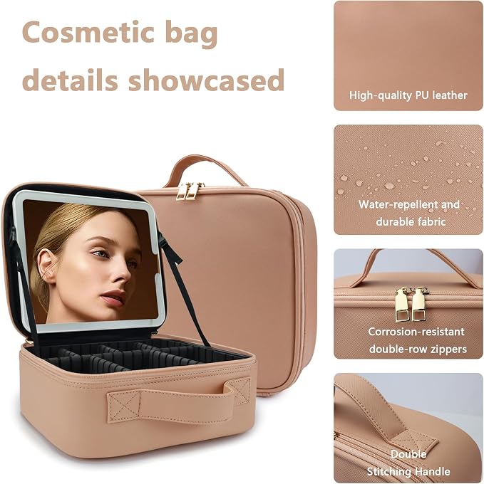 Travel Makeup Bag for Women and Makeup Artists Cosmetic Organizer Large Makeup - Image 2