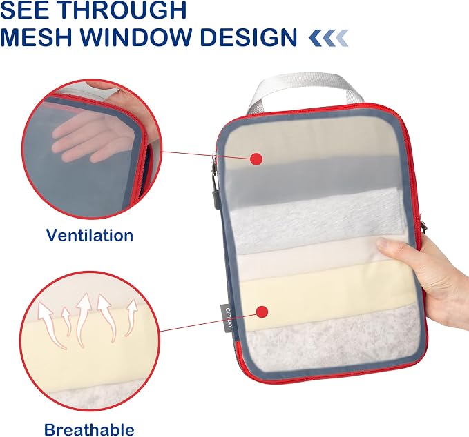 Cipway Compression Packing Cubes, See Through Mesh Luggage Organizer Bags - Image 2