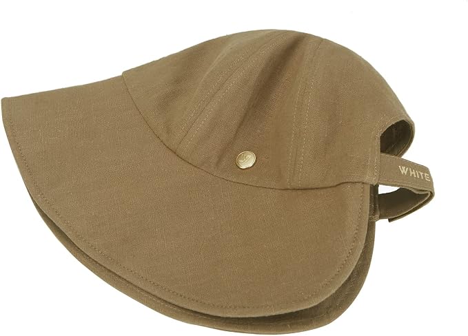 Linen Victorian Bonnet Hat Sun Cap, Foldable Summer Visor | New Katy - Image 4