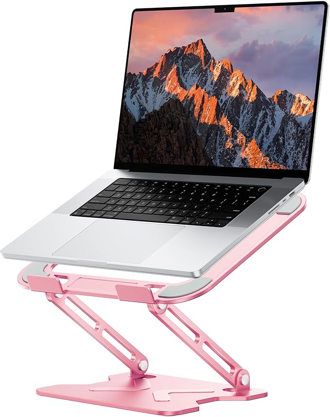 Adjustable Laptop Stand for Desk, Metal Foldable Laptop Riser, Portable Laptop by JCZT
