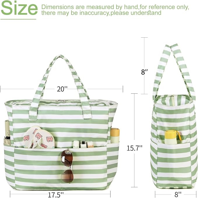 LEDAOU Beach Bag Waterproof Sandproof Women Tote Bag Pool Bag - Image 7