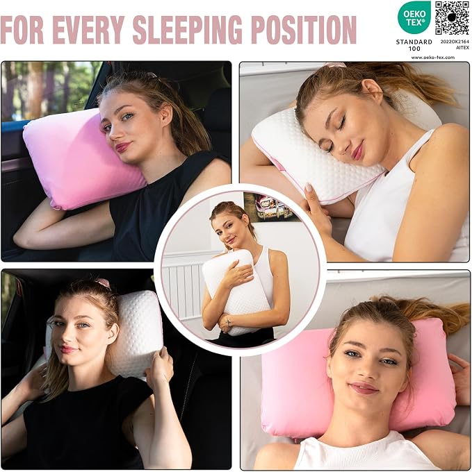 Travel & Camping Comfortable Memory Foam Pillow – Easy to Carry Portable Bag – - Image 5