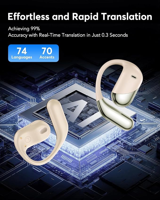 AI Translator Earbuds Real-Time 144 Languages & Accents, 3-in-1 Open Ear - Image 2
