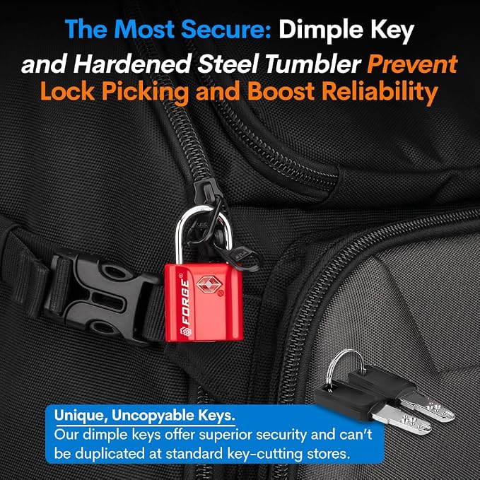 TSA Approved Luggage Locks, Ultra-Secure Dimple Key Travel Locks - Image 6