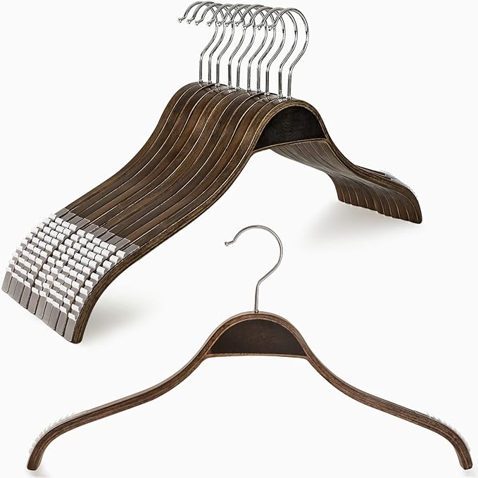TOPIA HANGER Slim Wooden Hangers by TOPIAHANGER