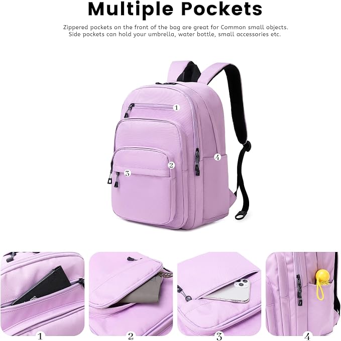 Lanola Basic Multi-Pocket Multipurpose Backpack Classical Water Resistant - Image 4