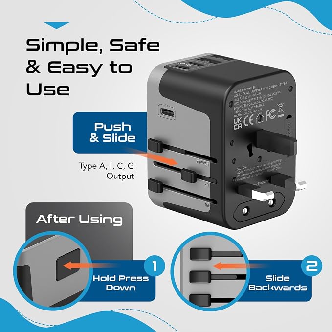Universal Travel Power Adapter, Ceptics 6 in 1 Worldwide International Wall - Image 8