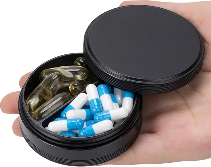 Pill Box 2 Compartment Pill Case by SOBAHIDO