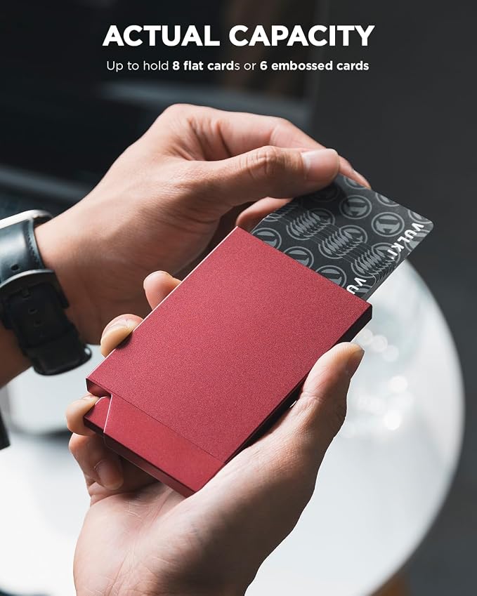VULKIT Pop up Card Holder Minimalist Credit Card Holder RFID Blocking Slim - Image 2
